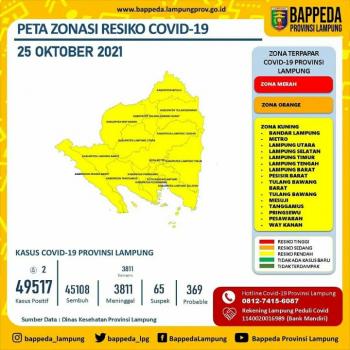 Angka Penyebaran Kasus Covid-19 di Lampung Melandai